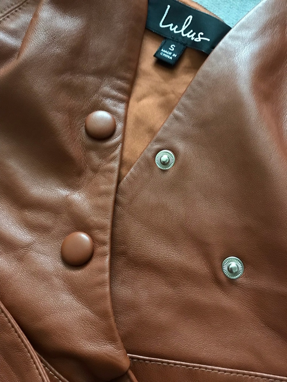 Rust Brown Vegan Leather Tie-Waist Top - Picture 8 of 9
